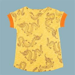 Kapbula Organik T-Shirt Dragon Sarı